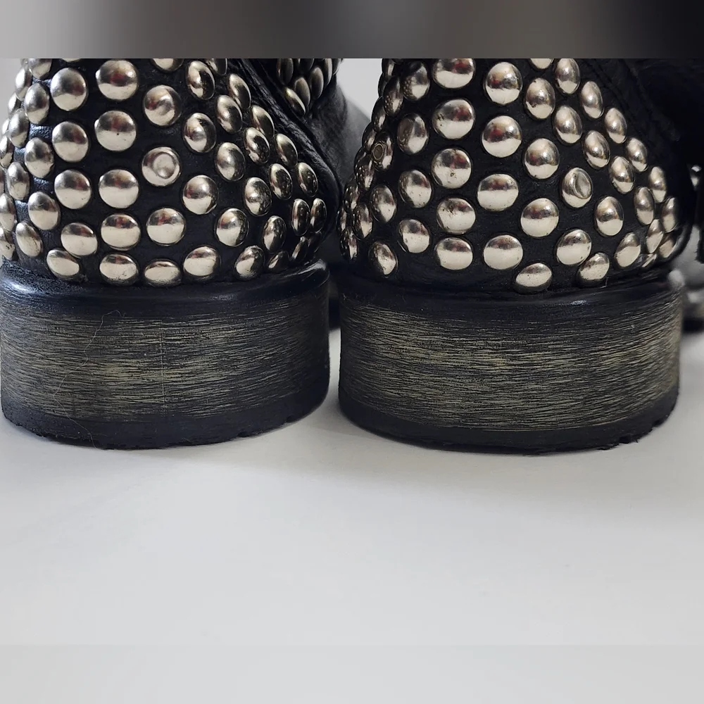 Steve Madden Frankie Studded Leather Motorcycle Boots - Picture 5 of 7